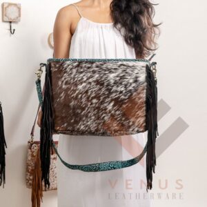 Tooling Carving Hairon Fringe Bag