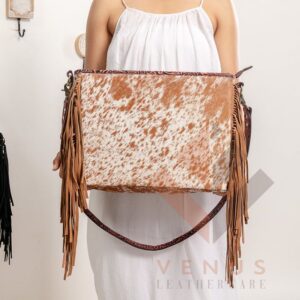 Tooling Carving Hairon Fringe Bag