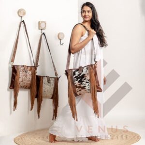 Tooling Carving Hairon Fringe Bag