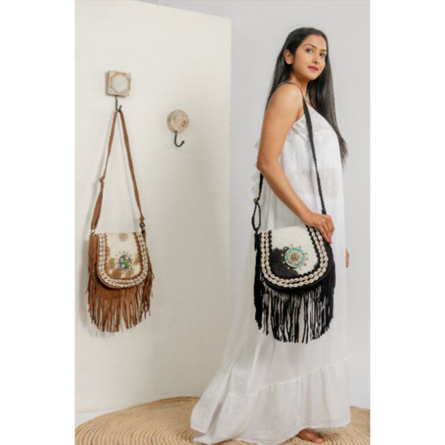 Cowhide Fringe Bag