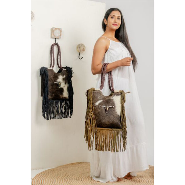 Cowhide Fringe Bag