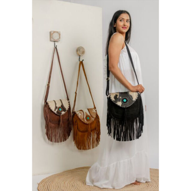 Cowhide Fringe Bag