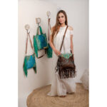 Cowhide Tooling Carving Fringe Bag - Image 8