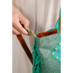 Cowhide Tooling Carving Fringe Bag - Image 3