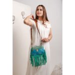 Cowhide Tooling Carving Fringe Bag - Image 5