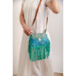 Cowhide Tooling Carving Fringe Bag - Image 6