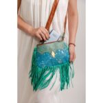 Cowhide Tooling Carving Fringe Bag - Image 2