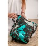 Cowhide Tooling Carving Fringe Bag - Image 4