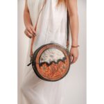Cowhide Tooling Carving Sling Bag - Image 2