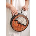 Cowhide Tooling Carving Sling Bag - Image 6