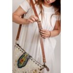 Cowhide Tooling Carving Fringe Bag - Image 6