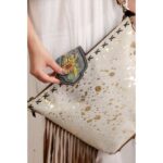 Cowhide Tooling Carving Fringe Bag - Image 3