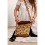 Cowhide Tooling Carving Fringe Bag - Image 5