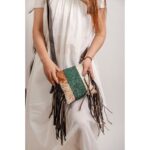 Cowhide Tooling Carving Fringe Bag - Image 8