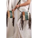 Cowhide Tooling Carving Fringe Bag - Image 4