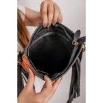 Cowhide Tooling Carving Fringe Bag - Image 5