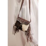 Cowhide Tooling Carving Fringe Bag - Image 5