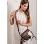 Cowhide Tooling Carving Fringe Bag - Image 3