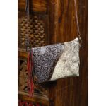 Cowhide Tooling Carving Fringe Bag