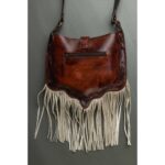 Cowhide Tooling Carving Fringe Bag - Image 4