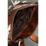 Cowhide Tooling Carving Fringe Bag - Image 6