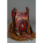 Cowhide Tooling Carving Fringe Bag - Image 7