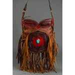 Cowhide Tooling Carving Fringe Bag