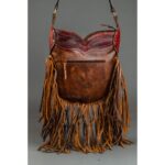 Cowhide Tooling Carving Fringe Bag - Image 6