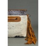Cowhide Tooling Carving Fringe Bag - Image 4