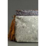 Cowhide Tooling Carving Fringe Bag - Image 6