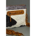 Cowhide Tooling Carving Fringe Bag - Image 7