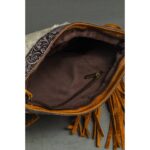 Cowhide Tooling Carving Fringe Bag - Image 8
