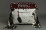 Cowhide Tooling Carving Fringe Bag - Image 3