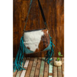 Cowhide Tooling Carving Fringe Bag