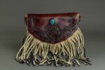 Cowhide Tooling Carving Fringe Bag - Image 3