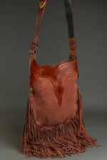 Cowhide Tooling Carving Fringe Bag - Image 9