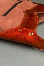 Cowhide Tooling Carving Fringe Bag - Image 4