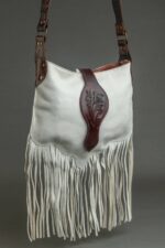 Cowhide Tooling Carving Fringe Bag - Image 6