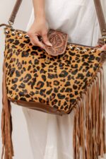 Cowhide Tooling Carving Fringe Bag - Image 3