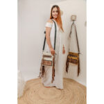 Cowhide Tooling Carving Fringe Bag