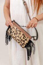 Cowhide Tooling Carving Fringe Bag - Image 5