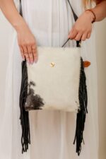Cowhide Tooling Carving Fringe Bag - Image 5