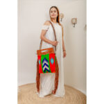 Cowhide Tooling Carving Fringe Bag