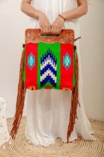 Cowhide Tooling Carving Fringe Bag - Image 4