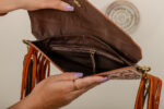 Cowhide Tooling Carving Fringe Bag - Image 9