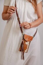 Cowhide Tooling Carving Sling Bag - Image 5