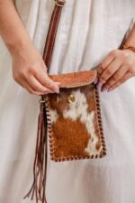 Cowhide Tooling Carving Sling Bag - Image 3