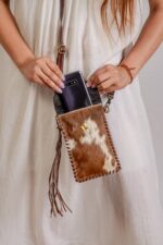 Cowhide Tooling Carving Sling Bag - Image 4