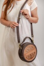 Cowhide Tooling Carving Sling Bag - Image 5