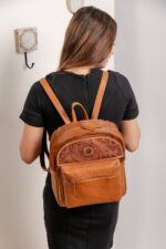 Cowhide Tooling Carving Backpack - Image 6